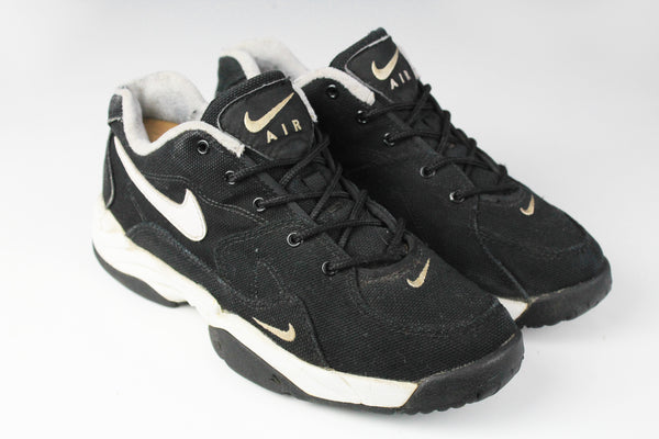 Vintage Nike Cross Training Sneakers Women's US 7.5 black canvas 90s retro sport style shoes rare classic trainers