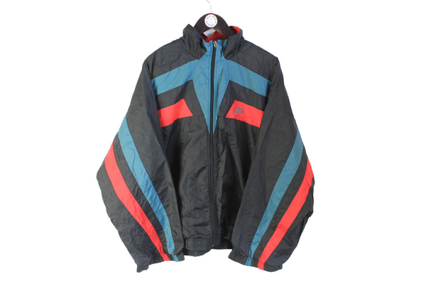 Vintage Nike Tracksuit XLarge black full zip 90's retro style windbreaker jacket and pants 90s