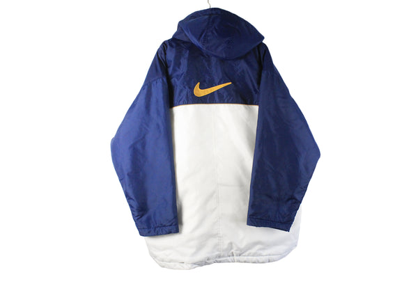 Vintage Nike Jacket XLarge / XXLarge blue white 90s retro oversize swoosh big logo windbreaker