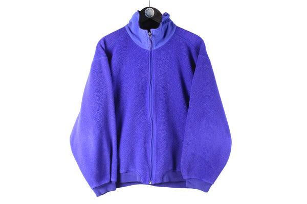 Vintage Adidas Adventure Fleece Full Zip Small purple retro winter sweater 90s sport style mountains jumper