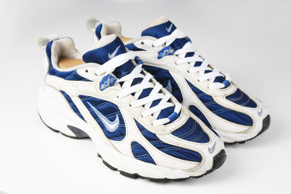 Vintage Nike Sneakers Women's US 6.5 white blue 90s retro sport style trainers streetwear shoes