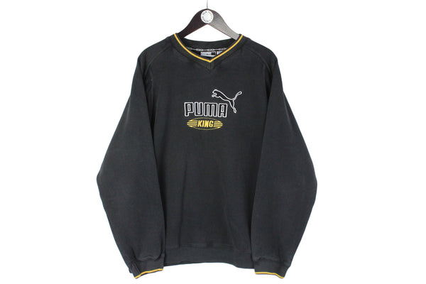 Vintage Puma Sweatshirt XLarge size men's big logo sport pullover oversize authnetic athletic jumper black basic street style 90's retro rare hip hop wear