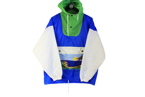 Vintage K-Way Jacket Medium multicolor rare 90's retro style raincoat anorak