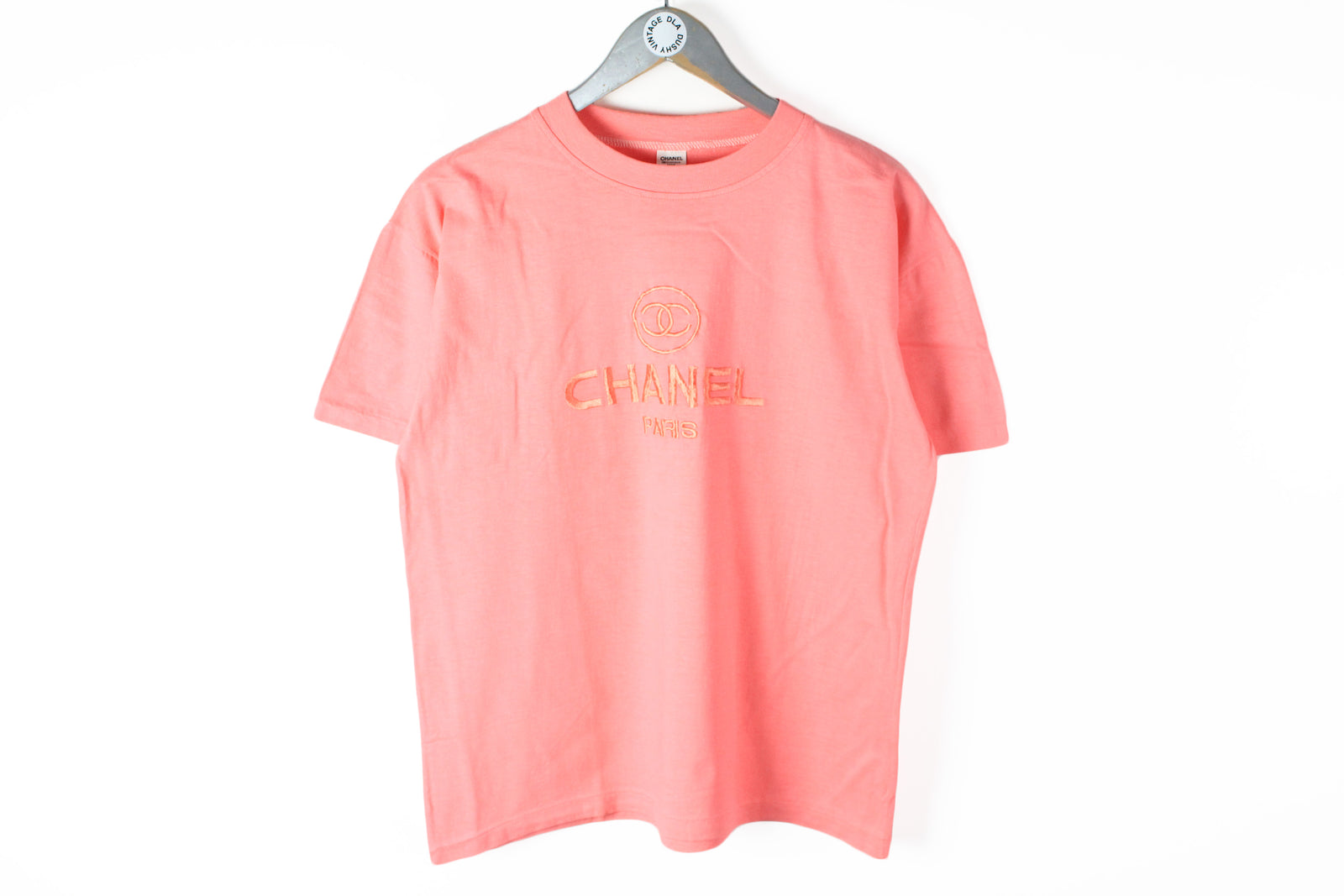 Vintage Chanel Embroidery Logo Bootleg T-Shirt Small – dla dushy