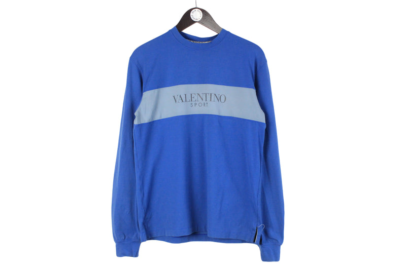 Vintage Valentino Sweatshirt Medium size men's made in Italy luxury pullover big logo 90's style jumper classic basic outfit streetwear casual sweat long sleeve