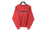 Vintage Timberland Sweatshirt Small red big logo 90's crewneck sport style jumper
