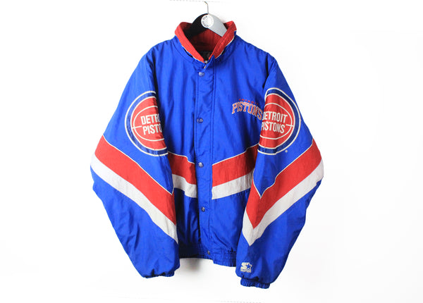 Vintage Detroit Pistons Starter Jacket XLarge big logo USA Basketball NBA 90s big logo jacket made in Korea