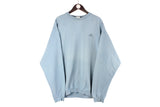 Vintage Adidas Sweatshirt XXLarge blue small logo 90s retro crewneck oversize jumper