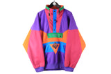 Vintage Nevica Fleece 1/4 Zip XLarge multicolor big logo 90s retro ski sport jumper authentic old school classic sweater pullover