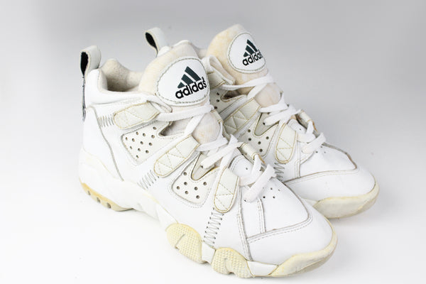Vintage Adidas Sneakers US 7 white equipment unisex retro sport basketball trainers high top shoes 90s