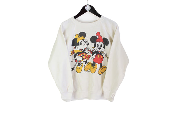 Vintage Disney Mickey Mouse Sweatshirt Women's Medium 80s crewneck retro style cartoon jumper
