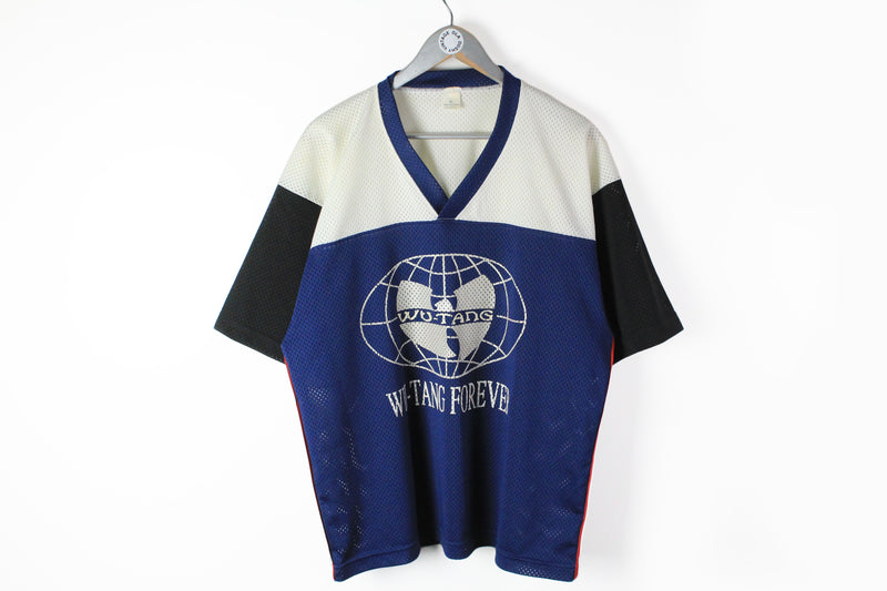 Vintage Wu-Tang Forever T-Shirt XLarge Wuwear big logo v-neck mesh jersey tee