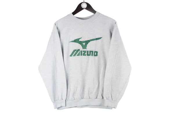 Vintage Mizuno Sweatshirt Women's Medium gray big logo Japan brand 90s sport style 