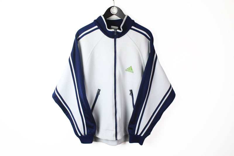 Vintage Adidas Track Jacket Medium white big logo 90s windbreaker