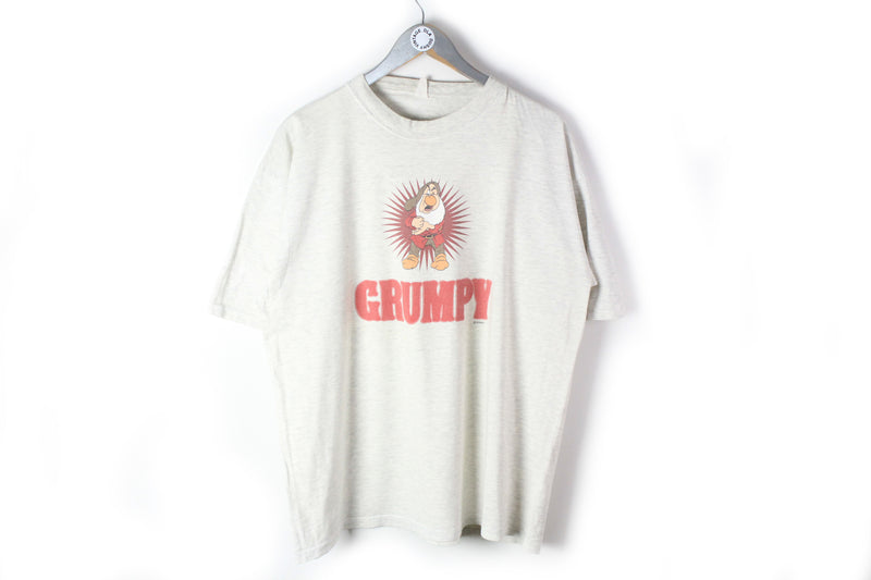 Vintage Grumpy Disney T-Shirt Large white big logo dwarfs 90s
