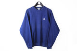 Vintage Adidas Sweatshirt Large blue 90s cotton crewneck