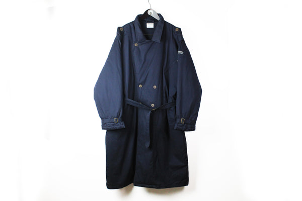 Vintage Adidas Coat XXLarge navy blue made in West Germany 80s retro style jacket winter puffer