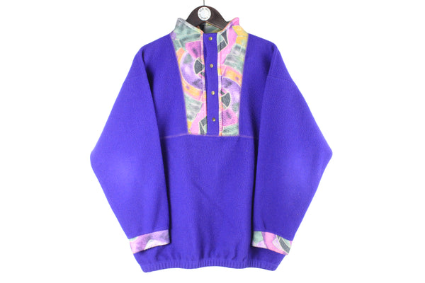 Vintage Fleece 1/4 Zip Women's Medium purple 90s retro ski sweater sport jumper