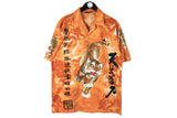 Vintage Shirt Large / XLarge size men's oversize summer wear big logo tiger Japan bright button up Hawaii shirt collared 90's 80's style