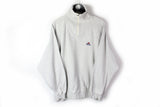 Vintage Adidas Sweatshirt 1/4 Zip Large / XLarge gray 90s sport style jumper