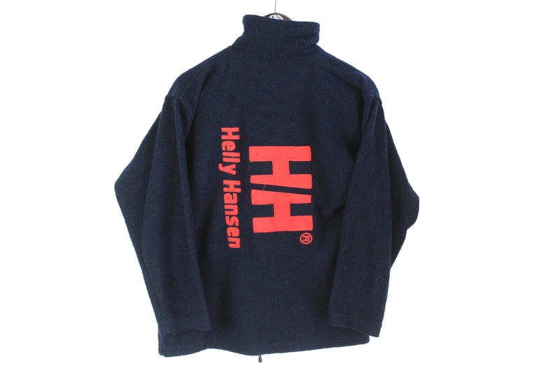 Vintage Helly Hansen Fleece Full Zip Women's Small big logo winter ski style big logo 90's sweater