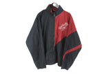 Vintage Reebok Track Jacket Large / XLarge black red 90s big logo retro style windbreaker sport coat