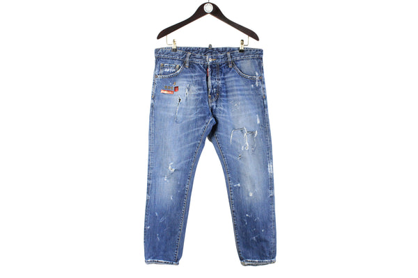 Dsquared2 Jeans 50 blue rips authentic streetwear denim pants
