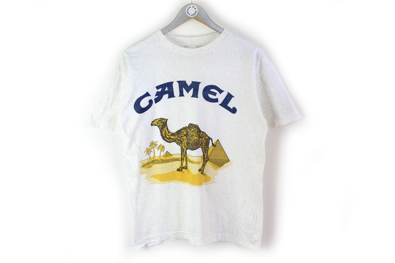 Vintage Camel T-Shirt Medium big logo cigarettes 90s basic gray tee