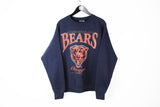 Vintage Chicago Bears Sweatshirt XLarge navy blue 90s crewneck Lee NFL made in USA sport football jumper