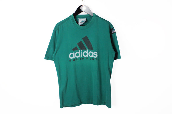 Vintage Adidas Equipment T-Shirt Medium / Large green big logo 90s retro style cotton tee