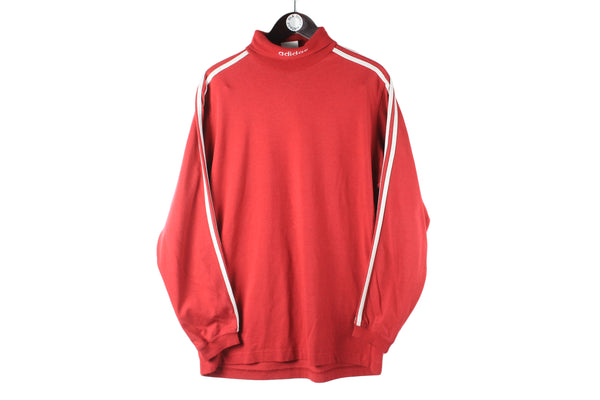 Vintage Adidas Turtleneck Small red small logo long sleeve 90s retro sport sweatshirt
