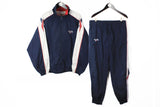 Vintage Reebok Tracksuit Large navy blue big logo 90s windbreaker retro style jacket and pants