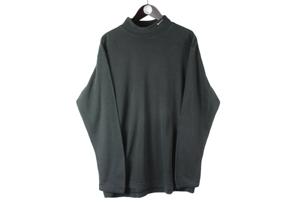 Vintage Nike Turtleneck Large black small swoosh logo retro 90s jumper sweatshirt