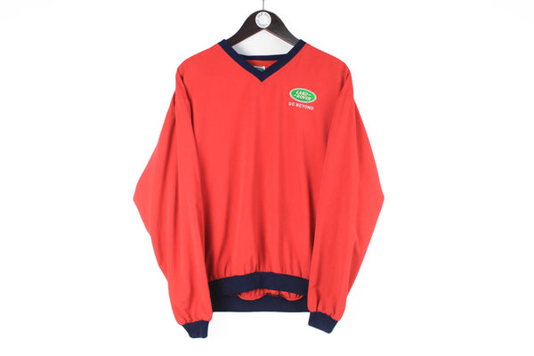 Vintage Land Rover Sweatshirt Medium v-neck windbreaker jumper 90s retro style Go Beyond 