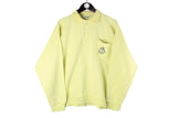 Vintage Hugo Boss Sweatshirt XLarge yellow  small logo 90s retro collared jumper