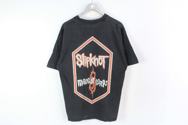 Vintage Slipknot Maggot Corps T-Shirt XLarge black big logo tee rock music