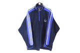 Vintage Adidas Fleece 1/4 Zip XLarge navy blue 90's sweater winter outdoor jumper