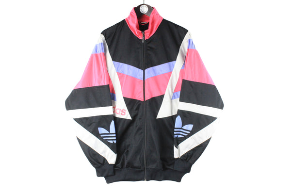 Vintage Adidas Track Jacket XLarge black punk 90s retro big logo authentic streetwear sport cardigan crazy style
