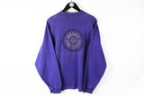 Vintage Versace Jeans Couture Sweatshirt Large purple big logo 90s sport style luxury jumper
