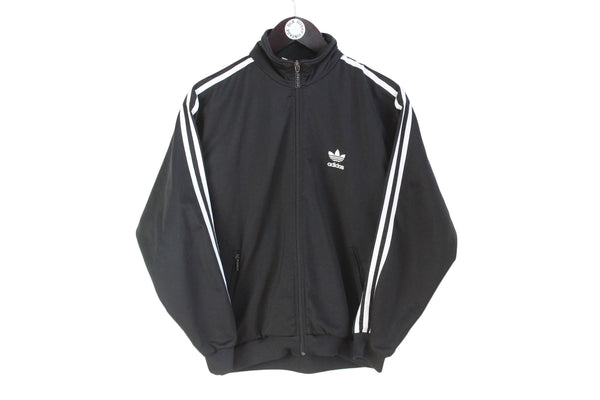 Vintage Adidas Track Jacket Women's Small / Medium full zip windbreaker black classic retro style 