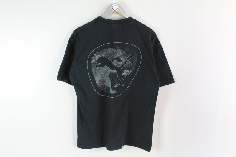 Vintage Puma T-Shirt Medium big logo animal nature black big logo tee 90s 