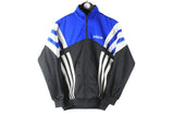 Vintage Adidas Track Jacket Women's Small black blue classic 90s retro windbreaker sport style