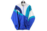 Vintage Adidas Tracksuit Large size men's training wear sport authentic athletic 90's style rare retro blue bright full zip track jacket and pants