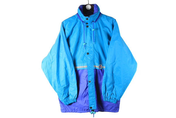 Vintage K-Way Jacket Medium blue purple 90s raincoat windbreaker sport style 