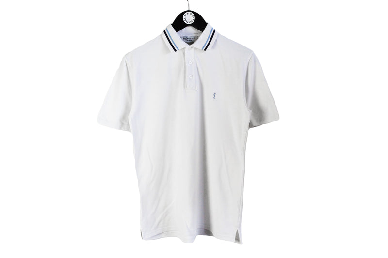 Vintage Yves Saint Laurent Polo T-Shirt Small white 90's short sleeve tee