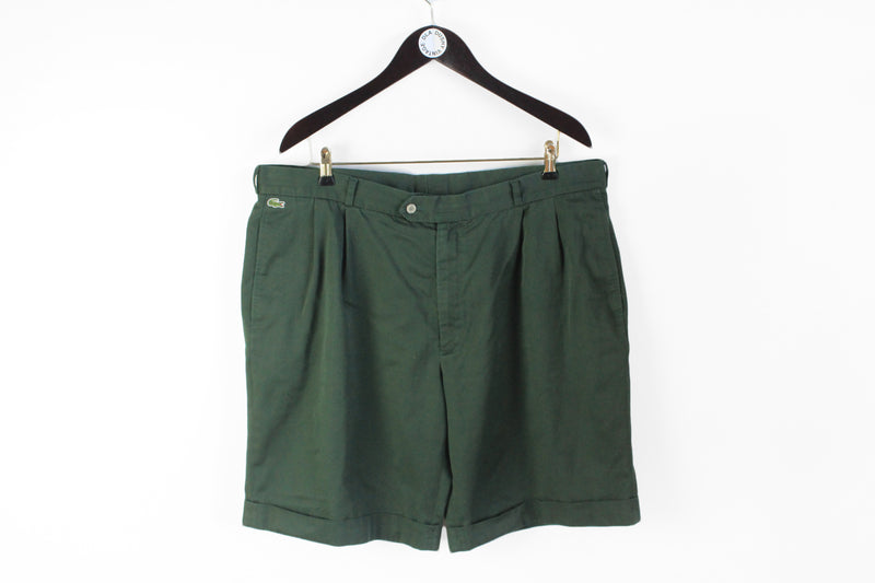 Vintage Lacoste Shorts XXLarge green 90's cotton retro style shorts