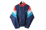 Vintage Adidas Track Jacket Medium navy blue 90s windbreaker