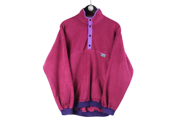 Vintag North Cape Fleece Medium size men's 1/4 zip style retro rare 90's 80's clothing bright purple hipster jumper unique authentic wear street style warm sweatshirt ski mountain sport snowboard outfit