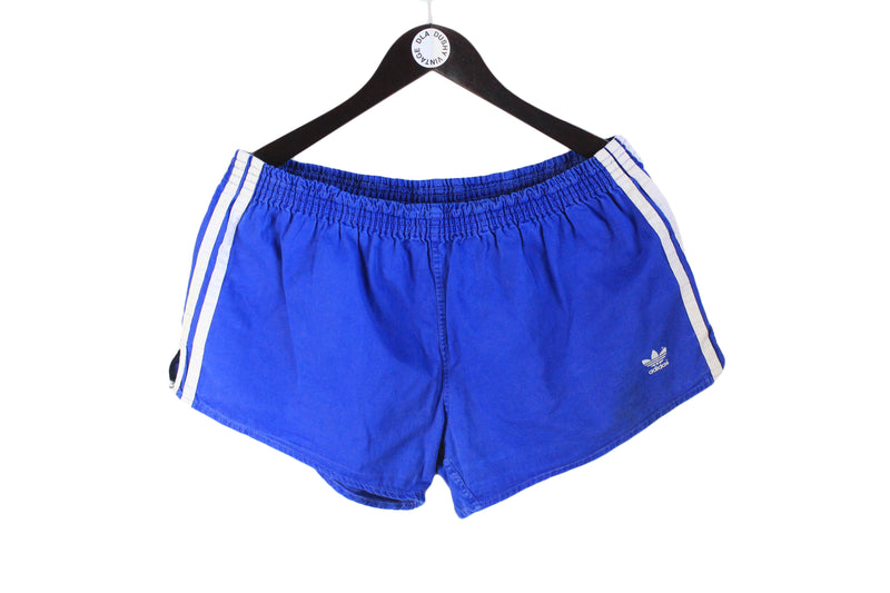 Vintage Adidas Shorts XLarge blue cotton 90's retro shorts