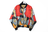 Vintage Picasso Bomber Jacket Medium multicolor 90s Hermes style silk